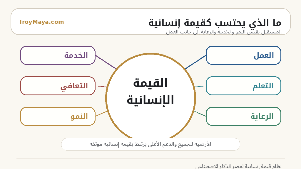 رسم يوضح ما الذي يُحتسب كقيمة إنسانية