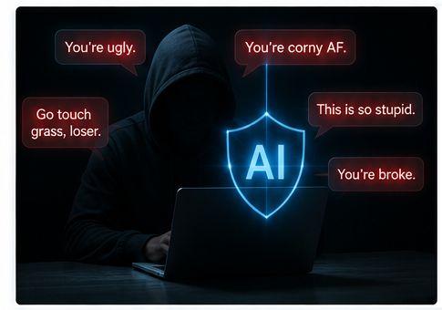 TruthMirror AI shield protecting a creator from toxic online comments